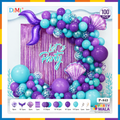 Mermaid Theme Tail Balloons Garland Set for Theme Based Birthday Decoration and Celebration (100 Pcs) Item#P-843