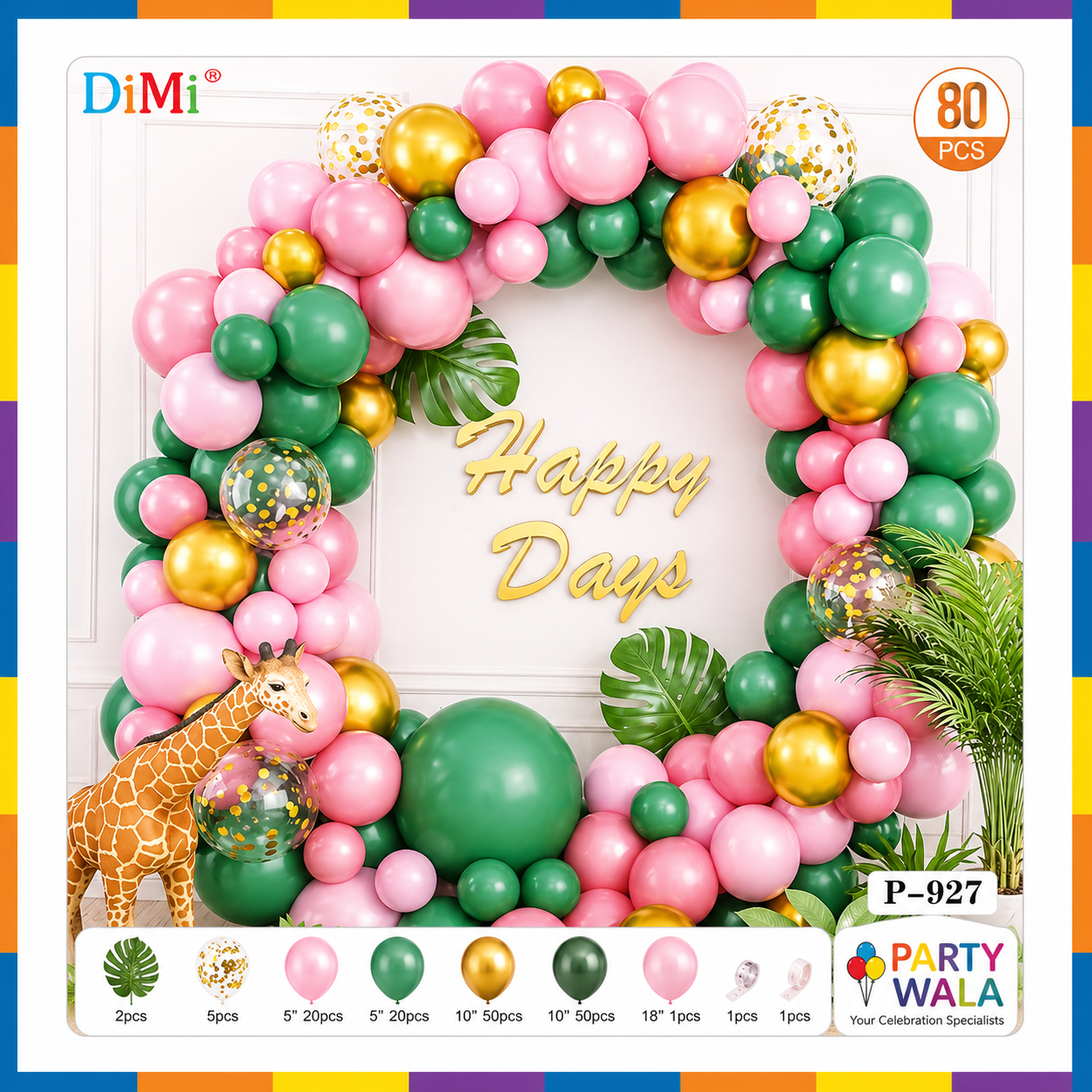 Sage Green Pink Balloon Garland Arch Kit For Birthdays, Baby Showers, And Weddings P-927