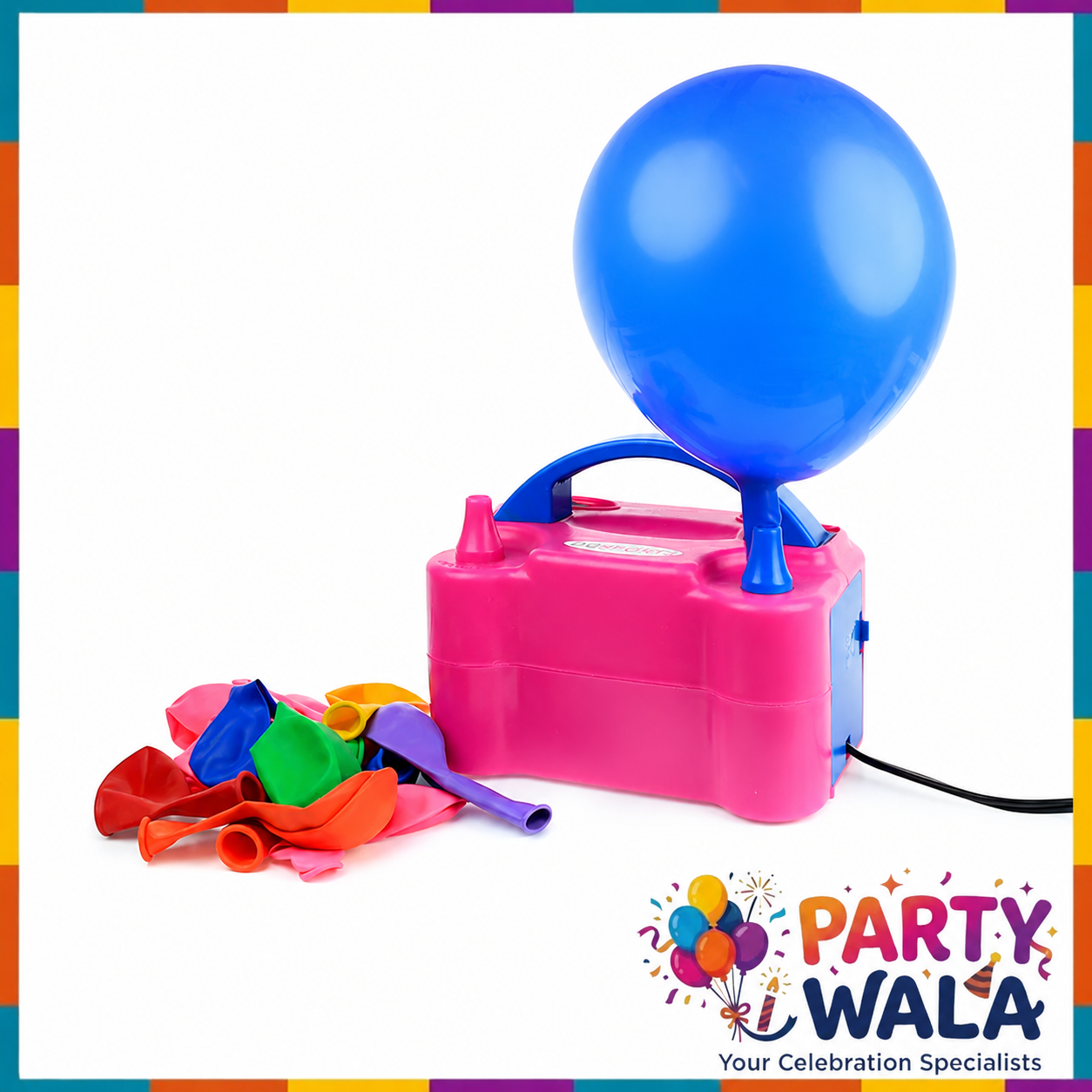 73005 Electric Balloon Blower Pump Dual Nozzle 220V 600W For Birthdays, Celebration and Parties Decoration