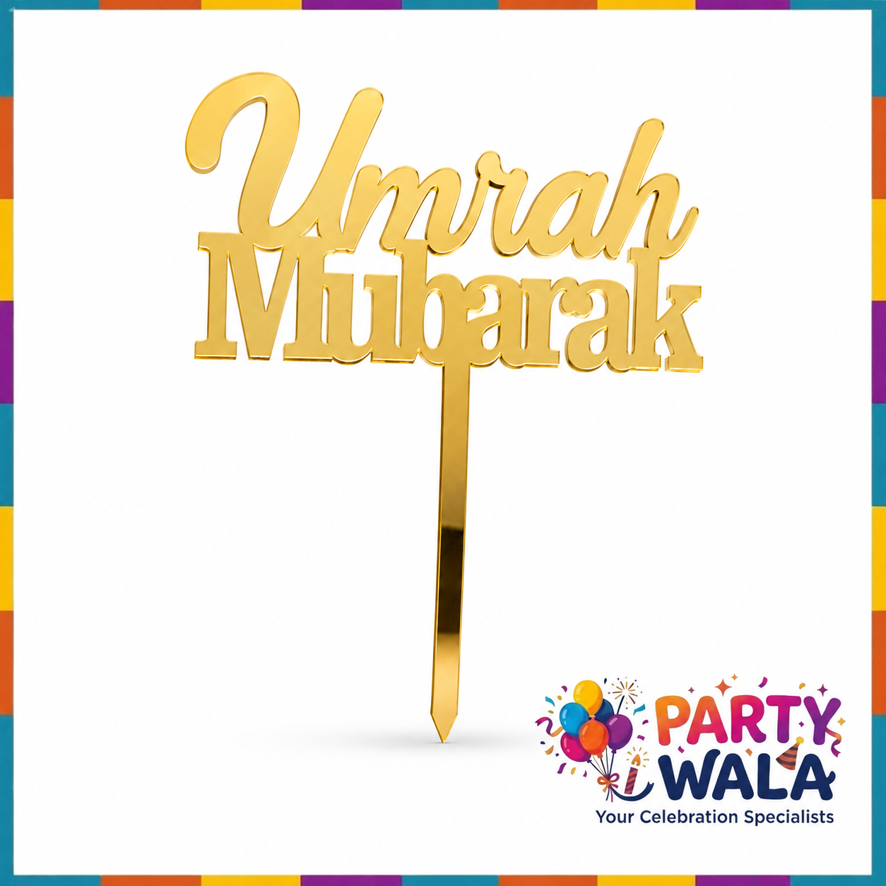 Umrah Mubarak Acrylic Cake Topper - 6x4 Inches