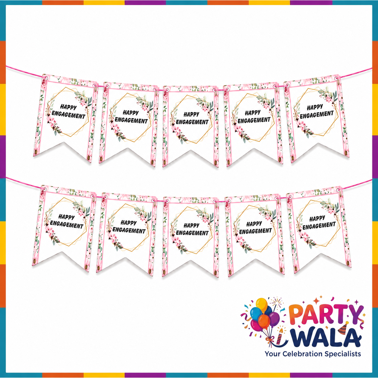 Happy Engagement Banner - Engagement Party Decoration
