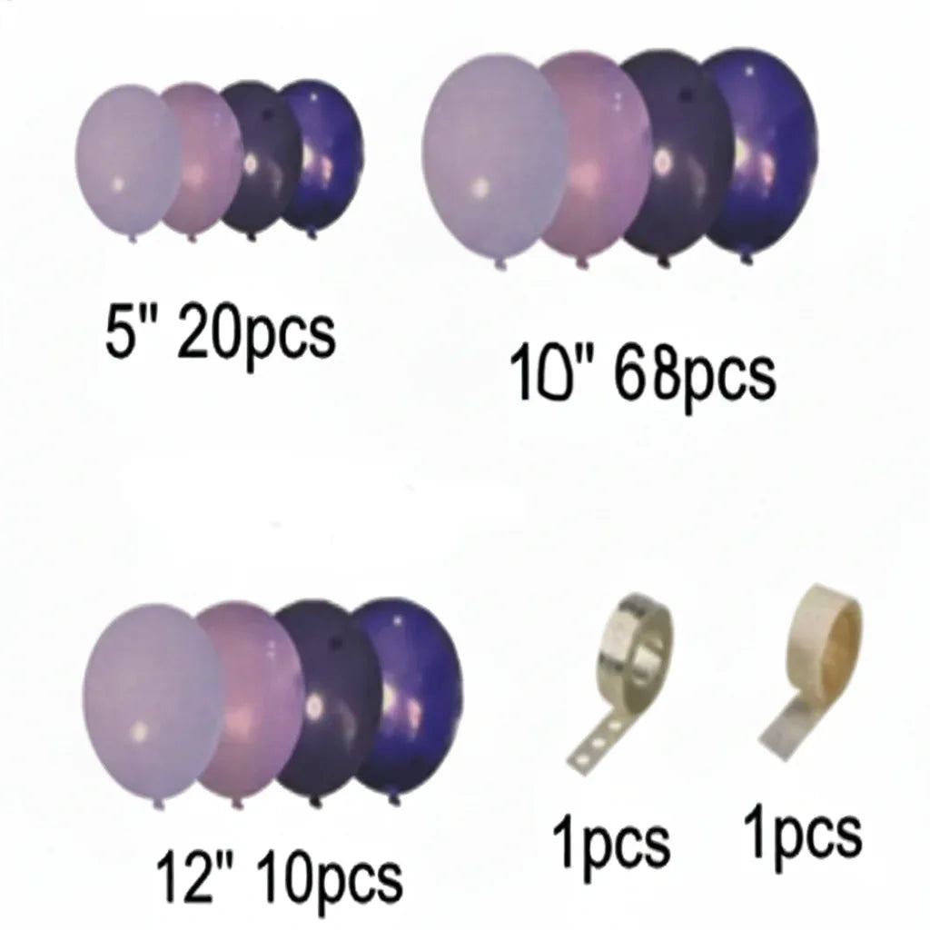 Party Balloons Purple Balloon Garland Arch Kit - Latex Balloons for Wedding, Birthday, Baby Shower, Kids 1st Birthday Party Decoration (100 Pcs) - Party Wala
