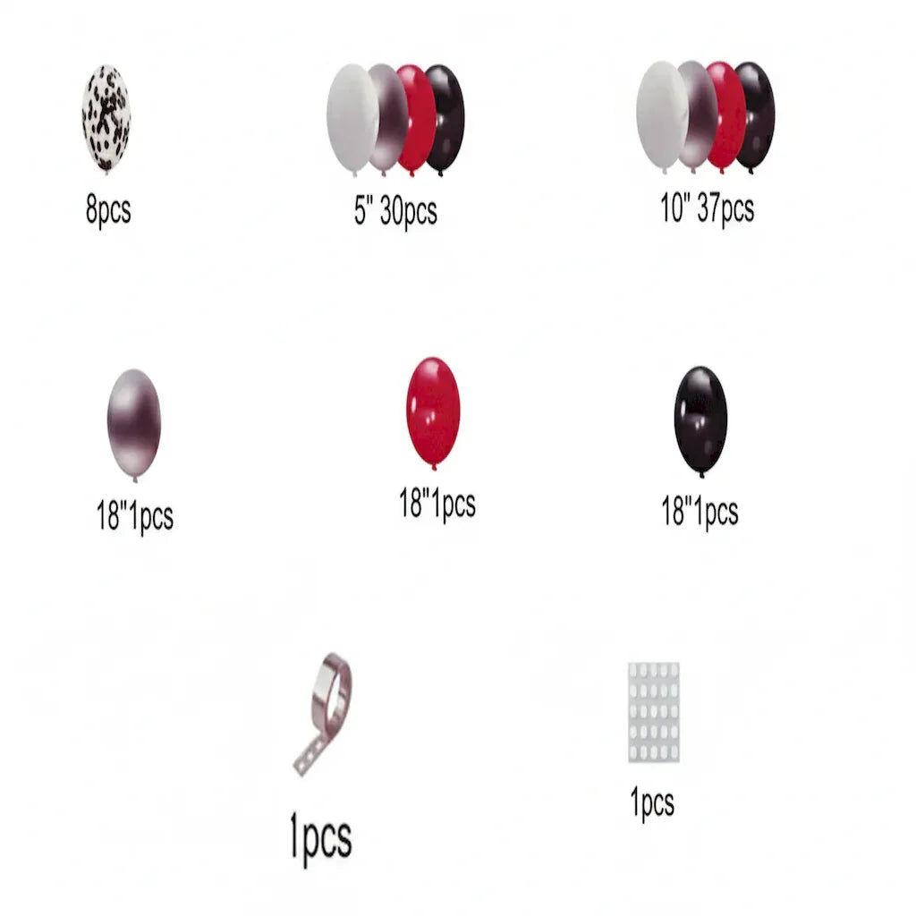Luxury Red Black Birthday Decor Theme Set (79 Pcs) Item#P-980