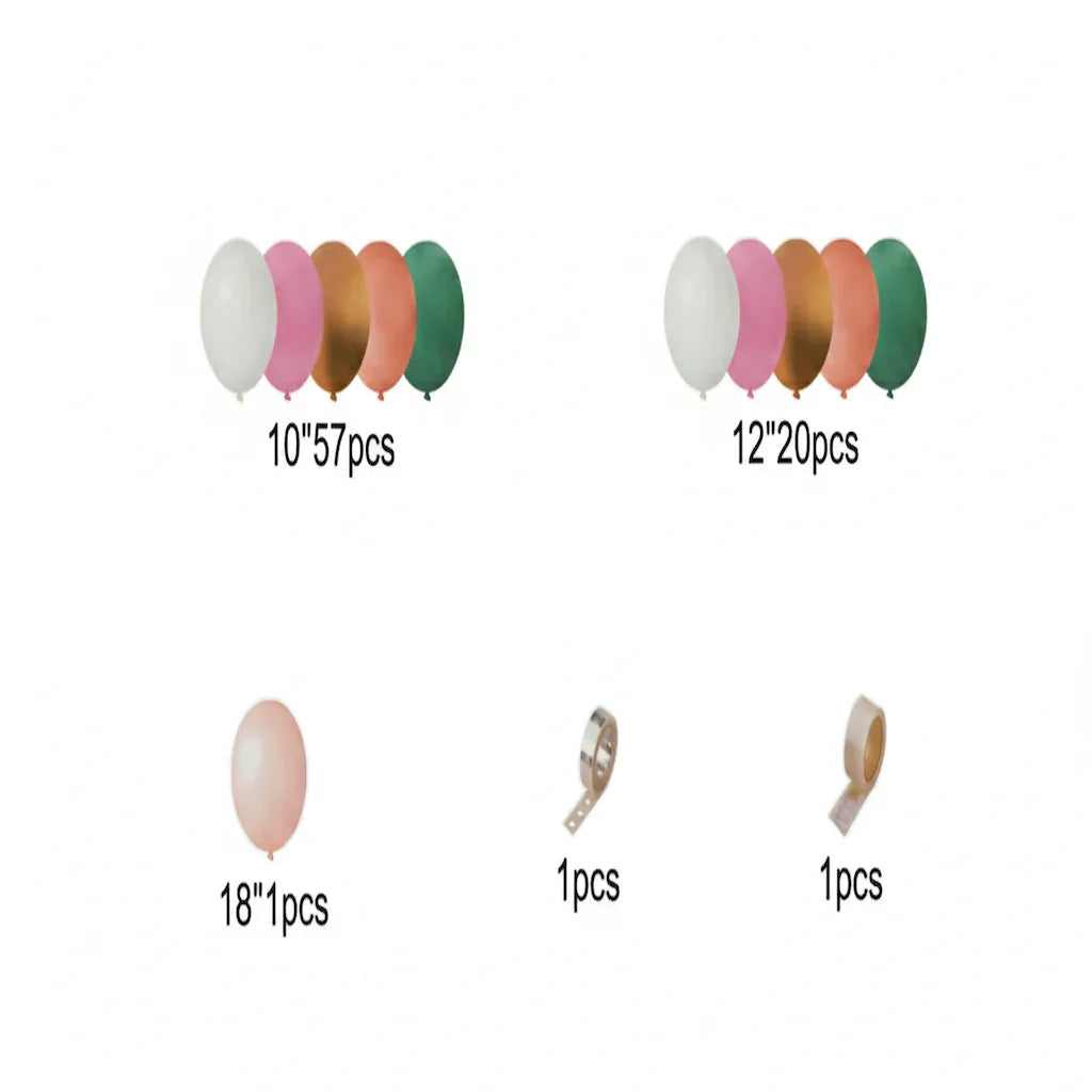 Boho Pink Sage Green Birthday Balloon Kit (80 Pcs) Item#P-885