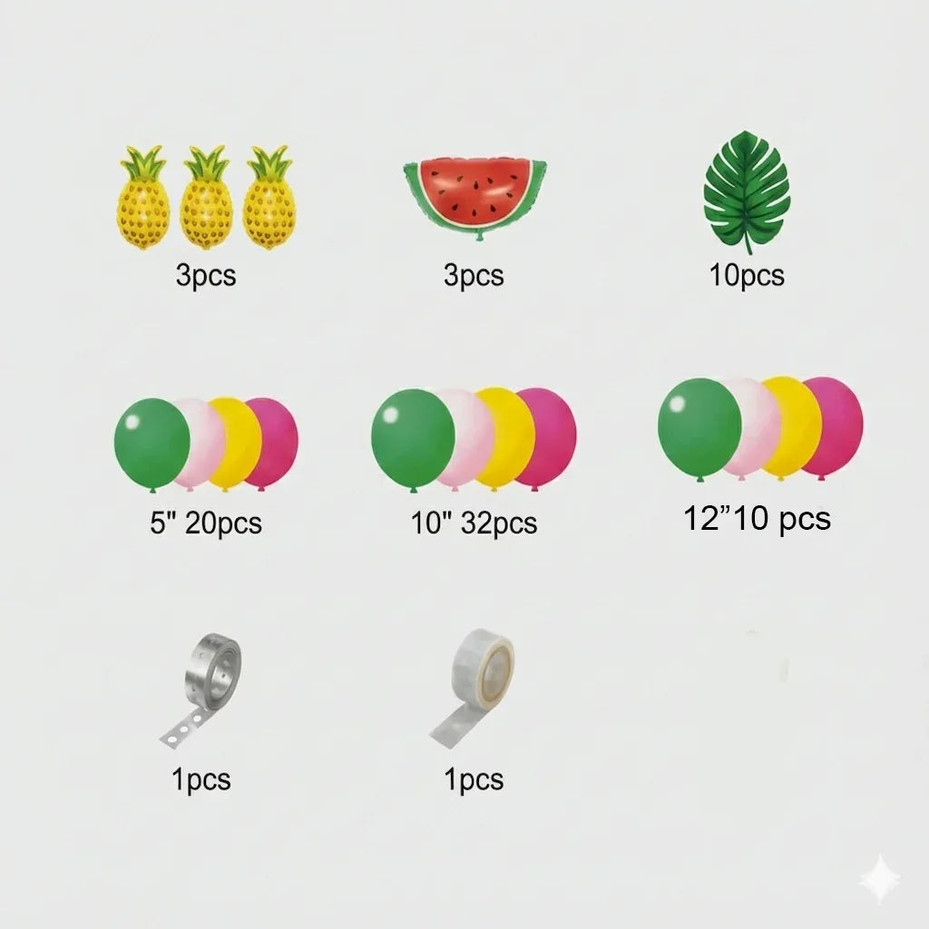 Tutti Frutti Birthday Party Balloon Bundle (80 Pcs) - Party Wala