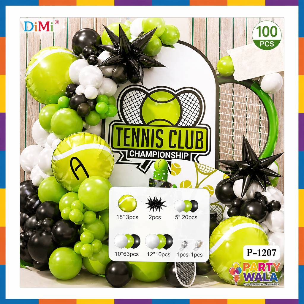 Tennis Theme Birthday Balloon Arch Kit (100 Pcs) Item#P-1207