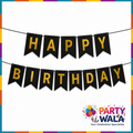 Happy Birthday Glitter Banner - Birthday Party Decoration