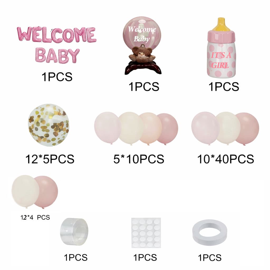 65-PCS "It's A Girl" Welcome Baby Celebration Kit Item:SR-402
