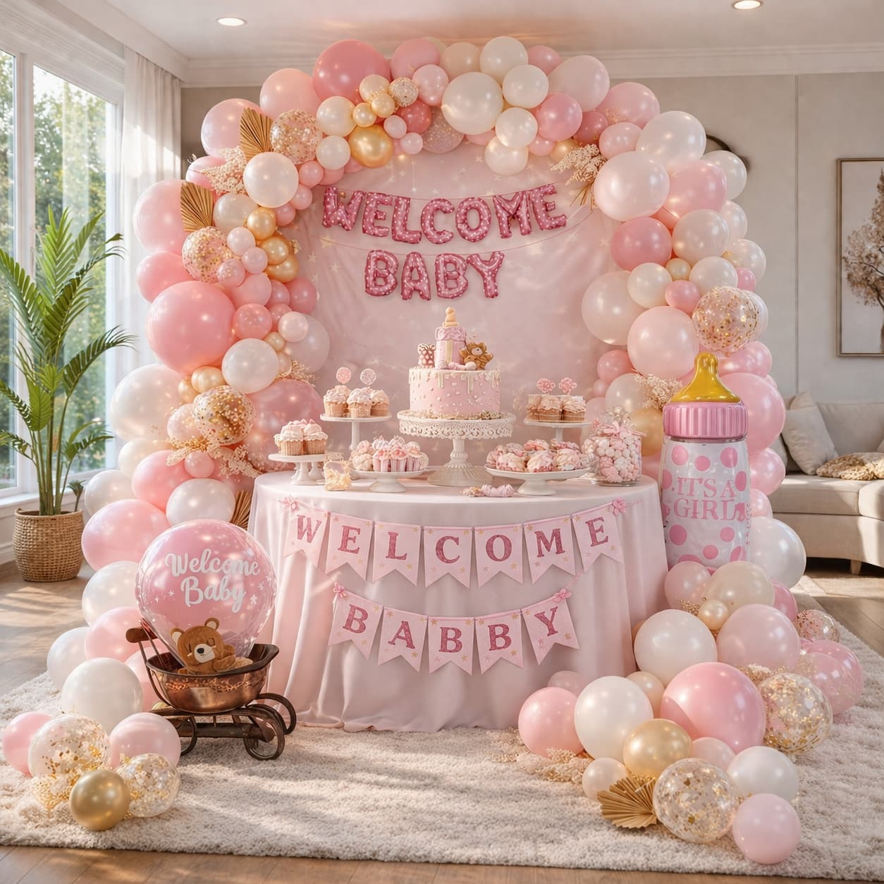 65-PCS "It's A Girl" Welcome Baby Celebration Kit Item:SR-402