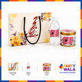Hajj Mubarak Gift Set –Luxury Floral Gift Packaging with Bottle & Tin Can