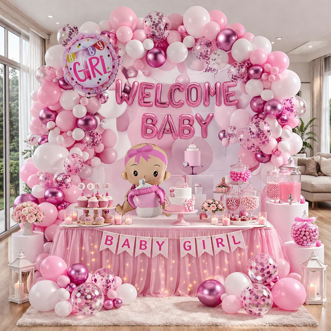 69-PCS Blush & Purple Baby Girl Celebration Kit