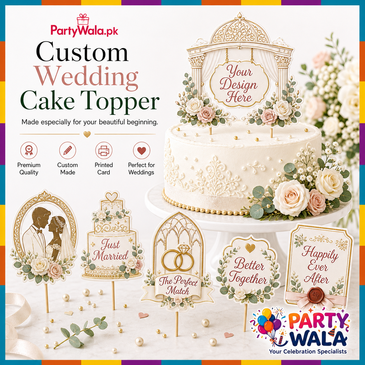 Custom Wedding Cake Topper | Party Wala
