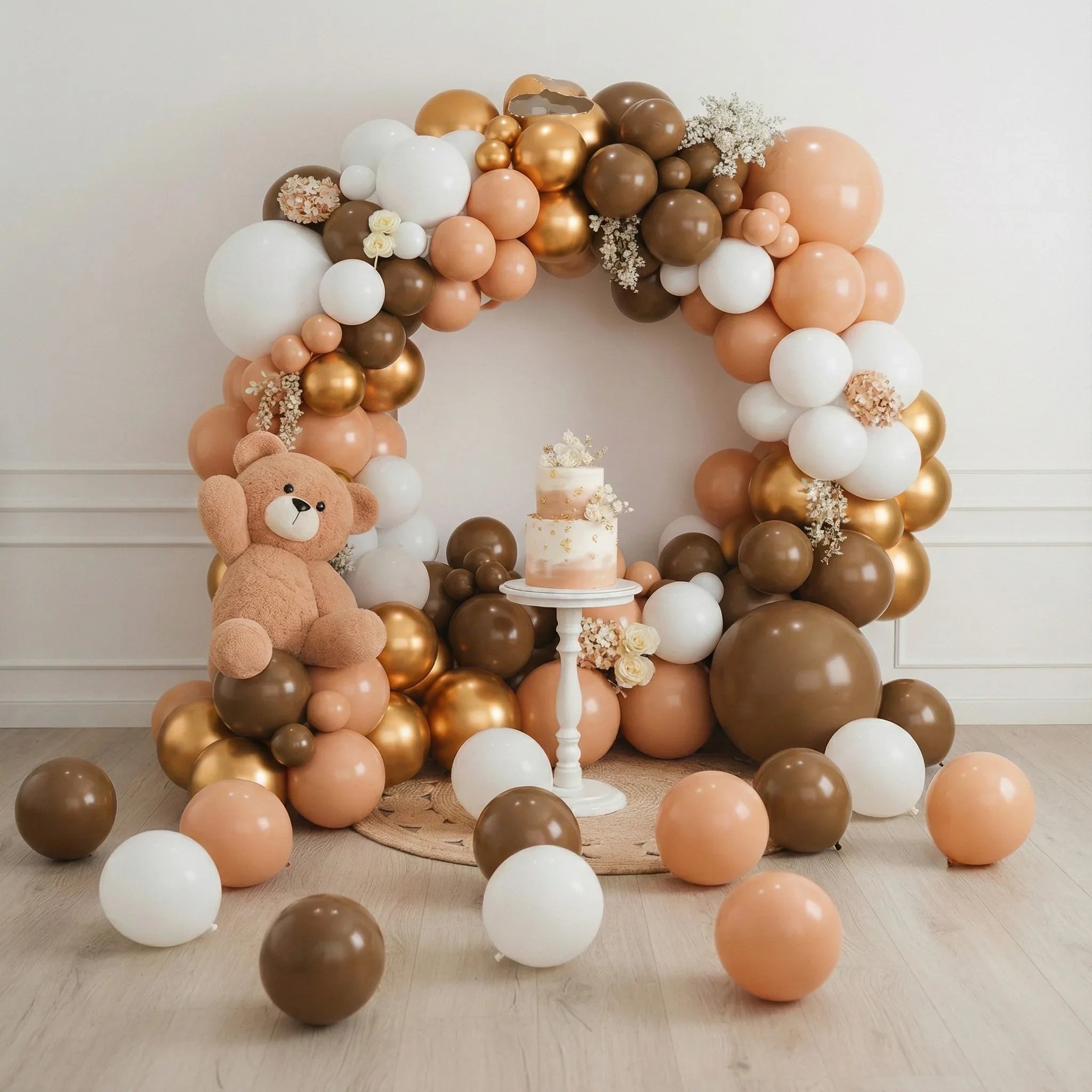 Luxury Brown & Gold Birthday Balloons theme Item#P-1252