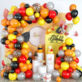 80 PCS Red, Yellow, Black, And Silver Balloon Garland Arch kit For birthday And Party Celebrations