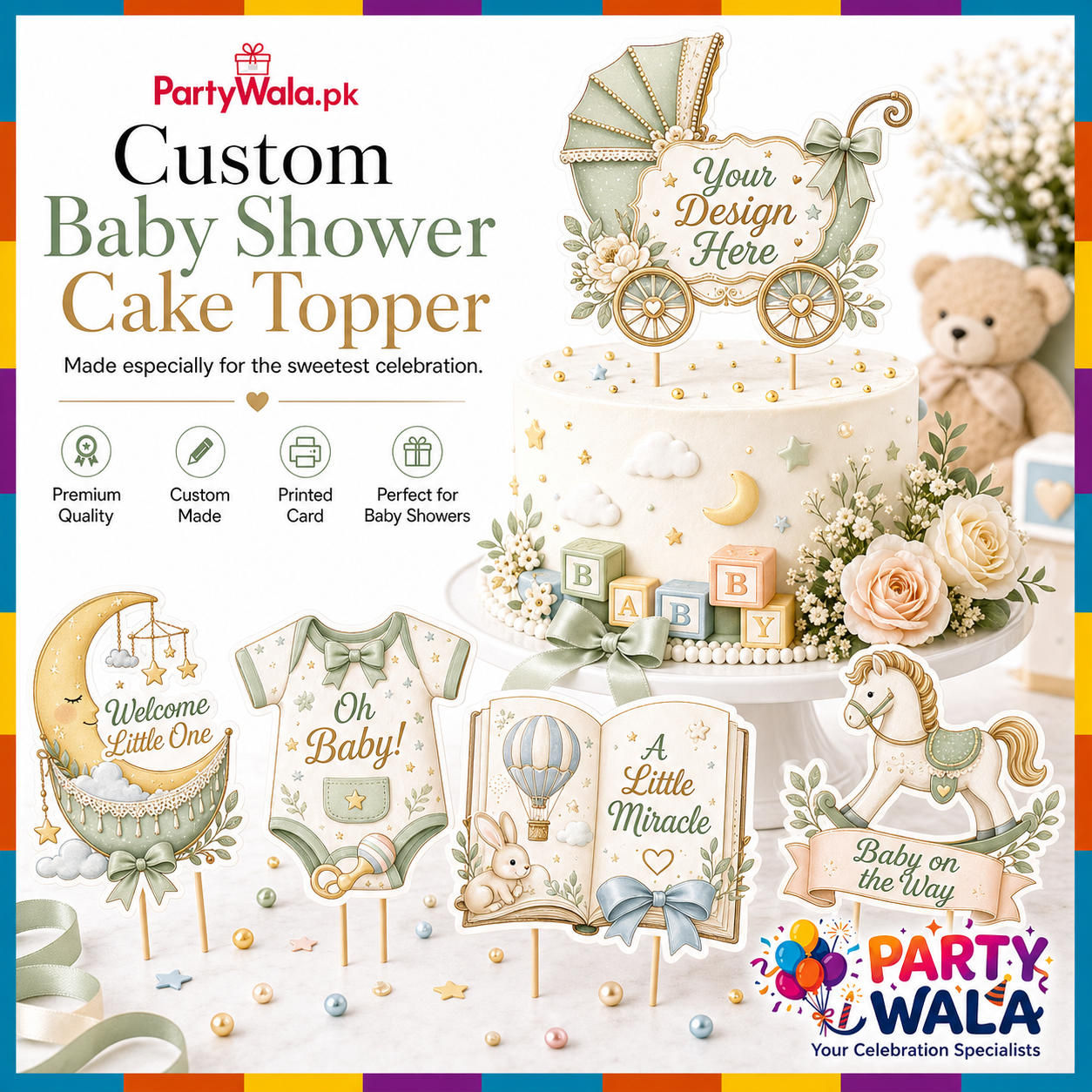 Custom Baby Shower Cake Topper | Party Wala