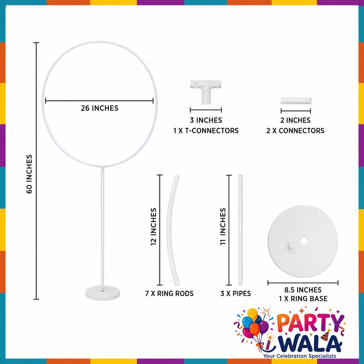 Round Ring Shaped Balloon Stand - 60x26 Inches