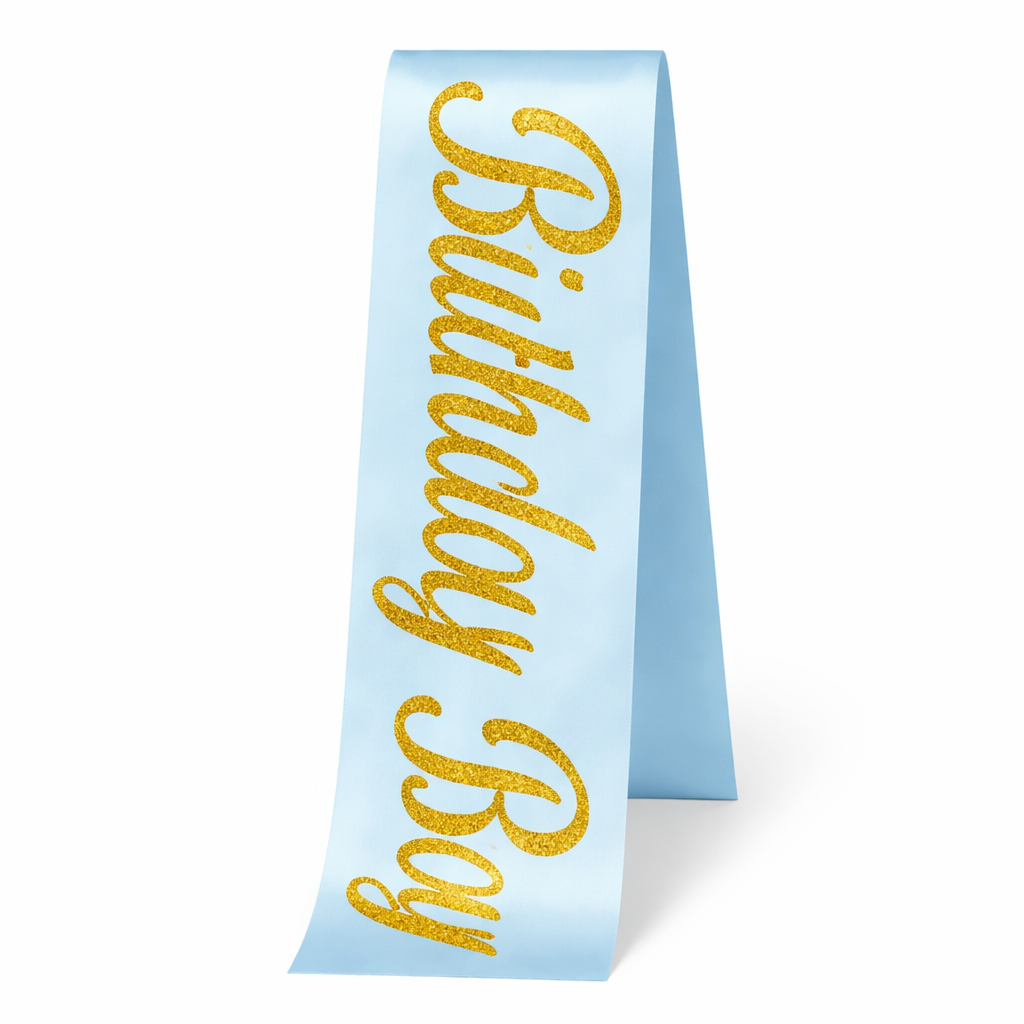 Birthday Boy Glittered Sash For Birthday Party Event and Celebration