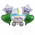 Baby Boy Cart Shaped Foil Balloon Set For Baby Shower Decoration and Celebrations