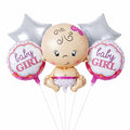 Baby Girl Exclusive Foil Balloons Set for Room Decoration (Pack of 5)