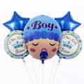 Baby Boy/Girl Foil Balloons Set For Baby Showers, Gender Reveal Parties (5Pcs)
