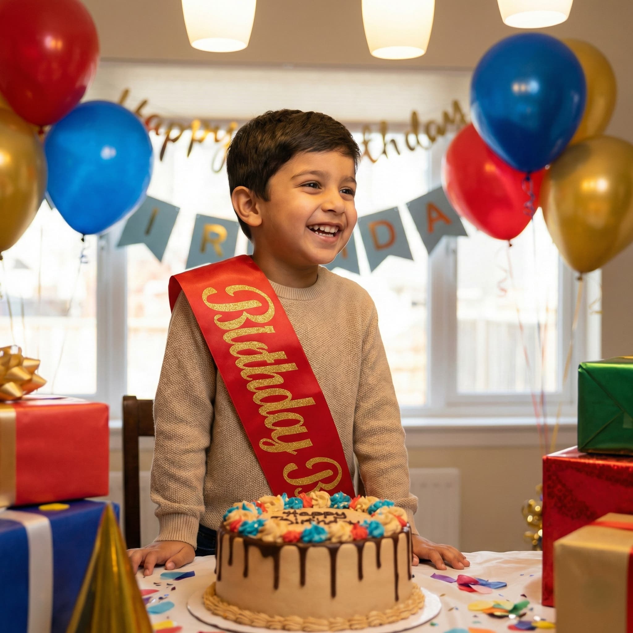 Birthday Boy Glittered Sash For Birthday Party Event and Celebration