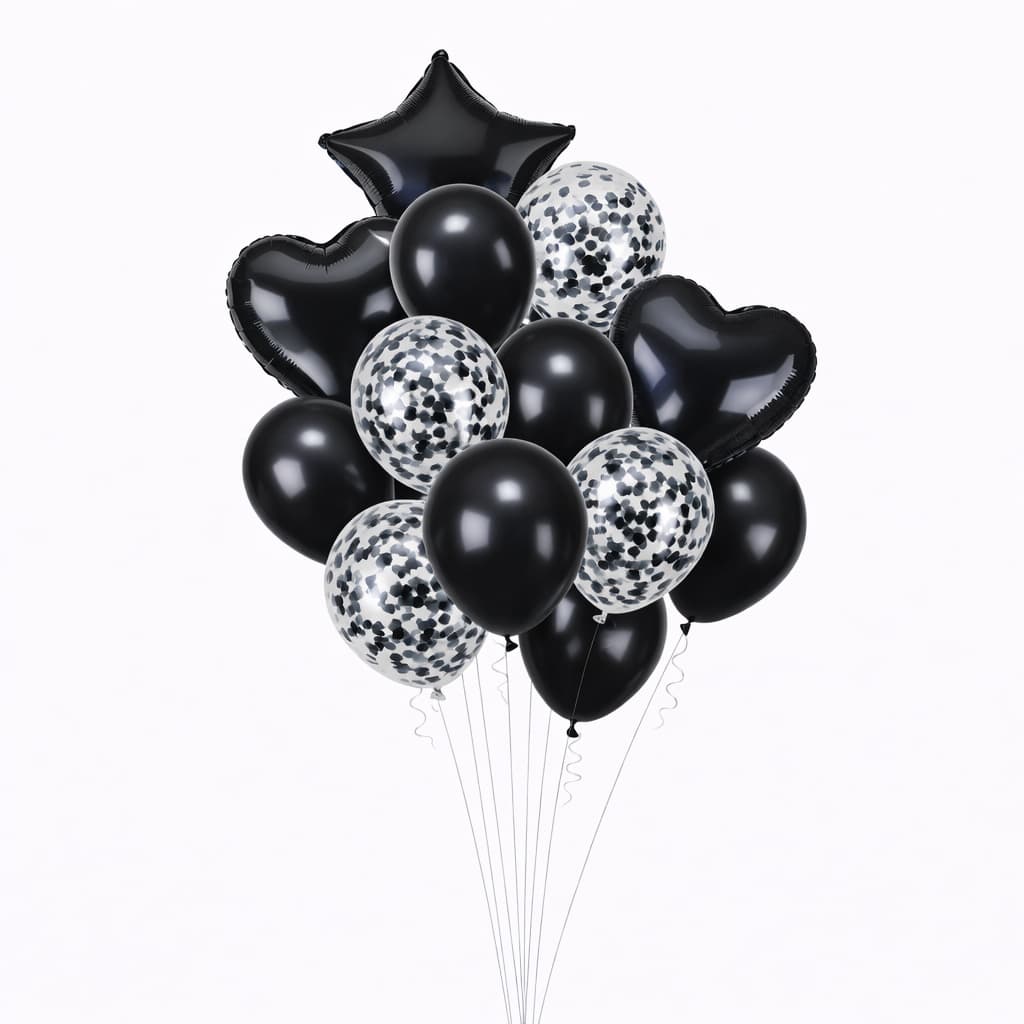 14pcs/Set UA Confetti and Latex Foil Balloons With Heart & Star Shape