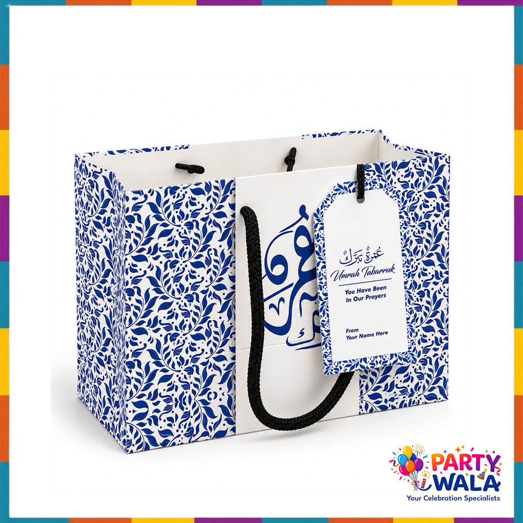 Blue Islamic Gift Set (with Tin Box 250g) - Umrah Tabarruk Packaging