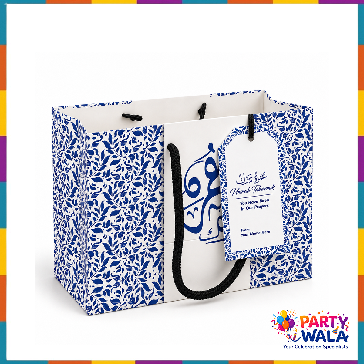 Blue Islamic Gift Set (with Tin Box 250g) - Umrah Tabarruk Packaging