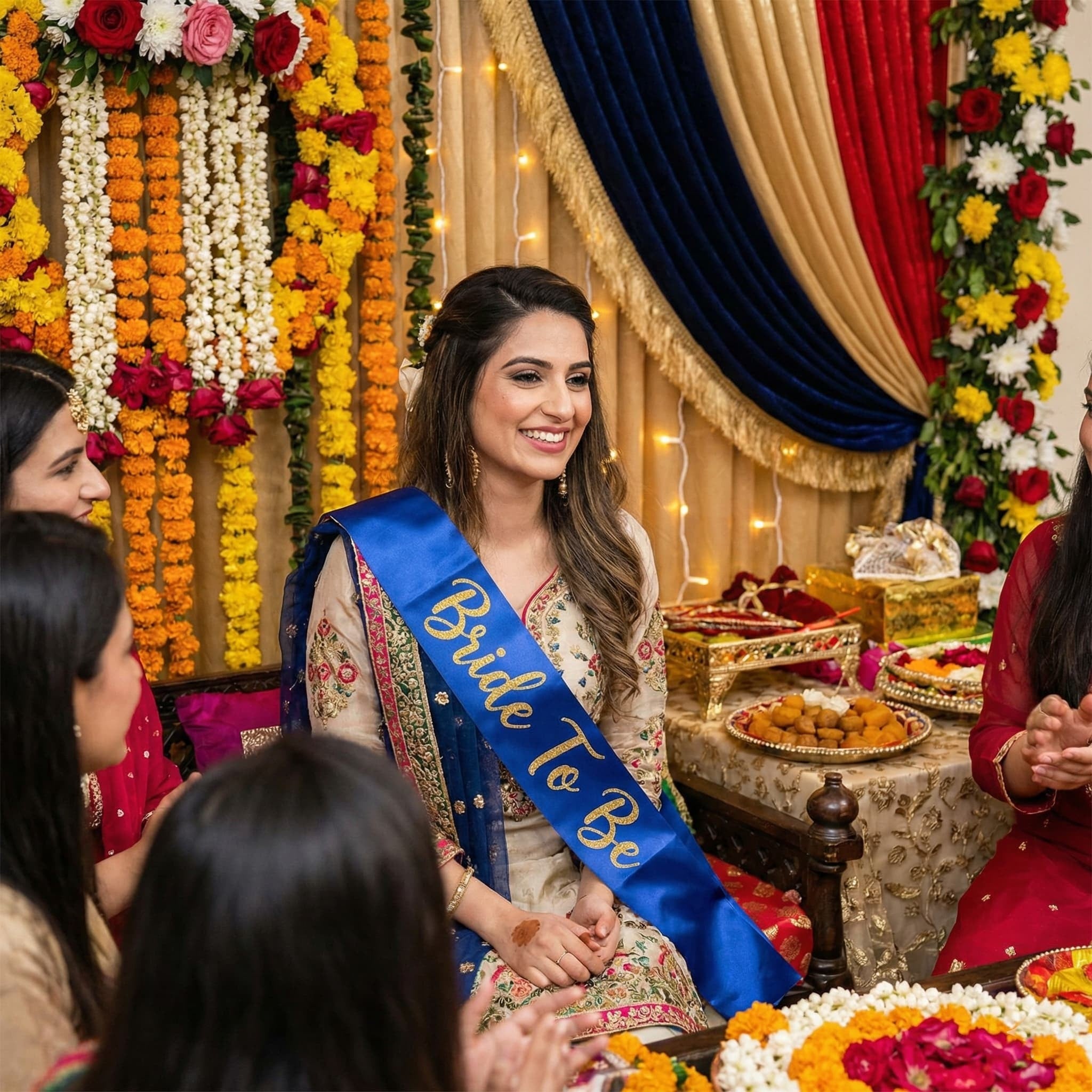 Birde To Be Shoulder Strap Hot Glitter Print For Pre-Wedding Celebration