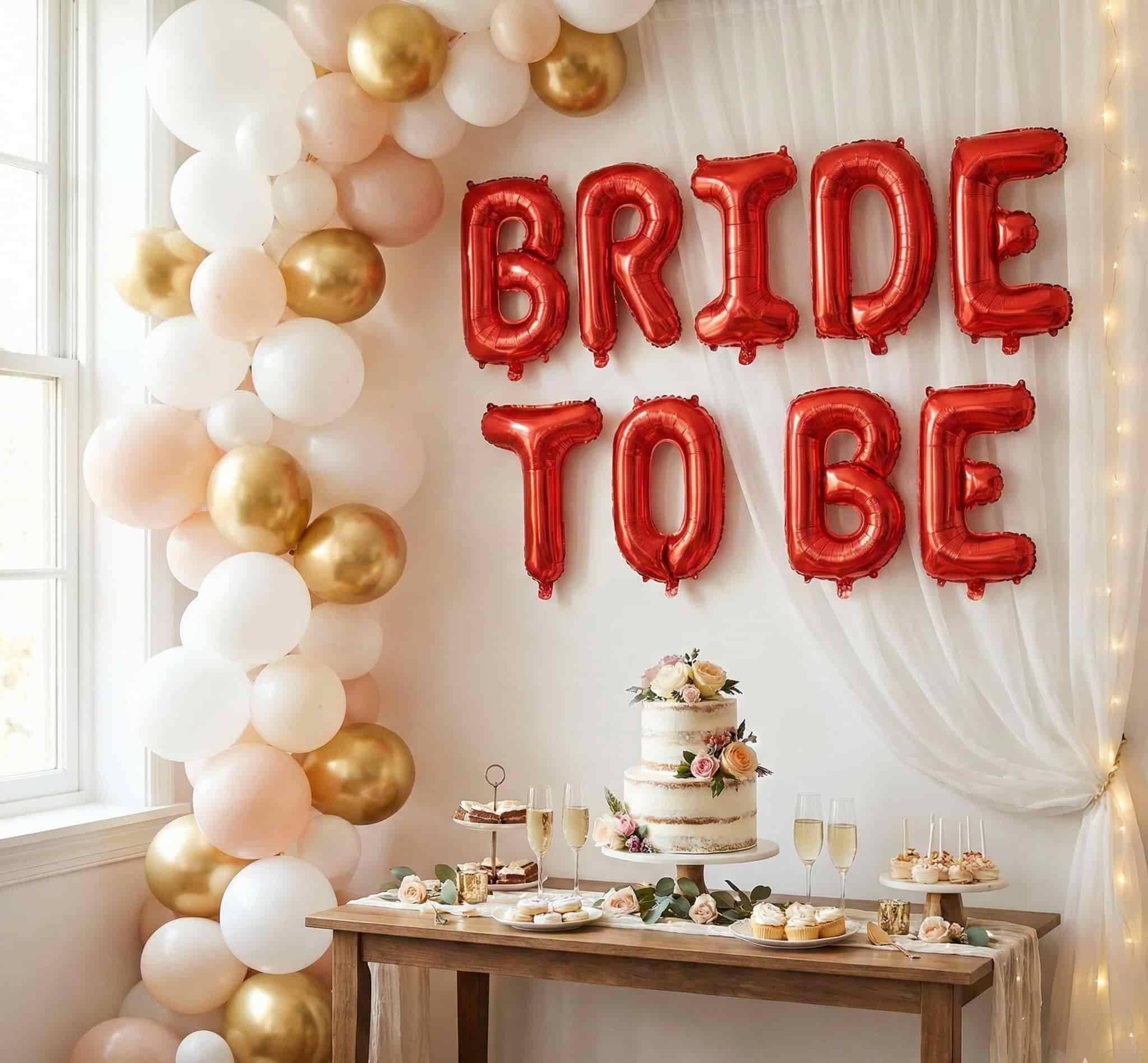 Bride To Be Foil Balloons Set for Bridal Shower Parties, Wedding Celebration Decoration
