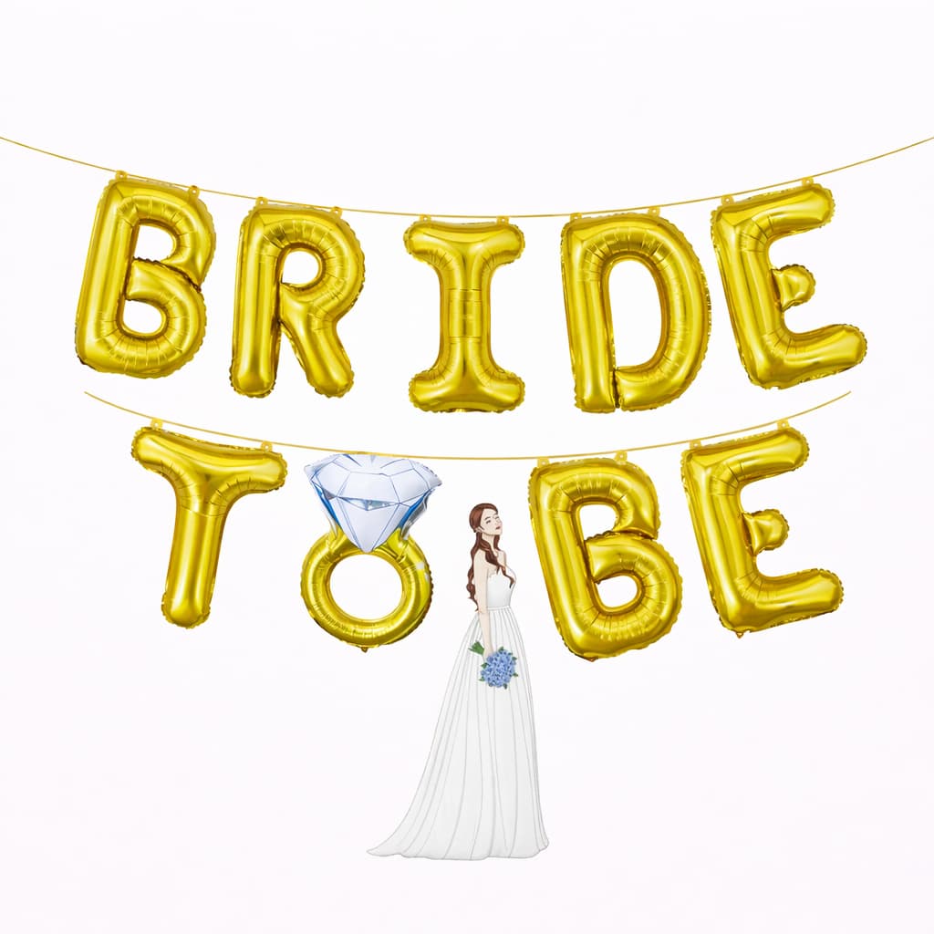 Bride To Be Foil Balloons Set for Bridal Shower Parties, Wedding Celebration Decoration Supplies