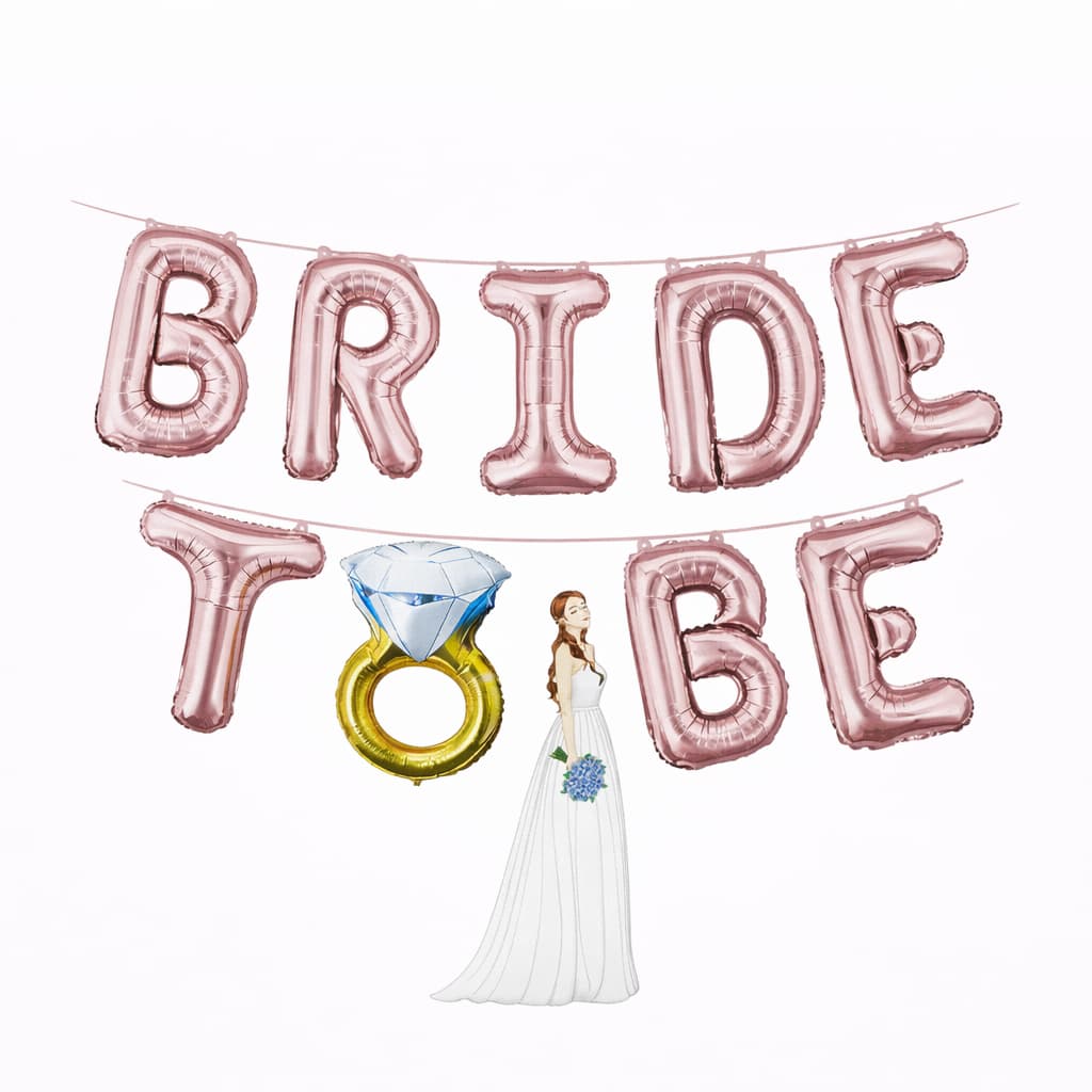 Bride To Be Foil Balloons Set for Bridal Shower Parties, Wedding Celebration Decoration Supplies