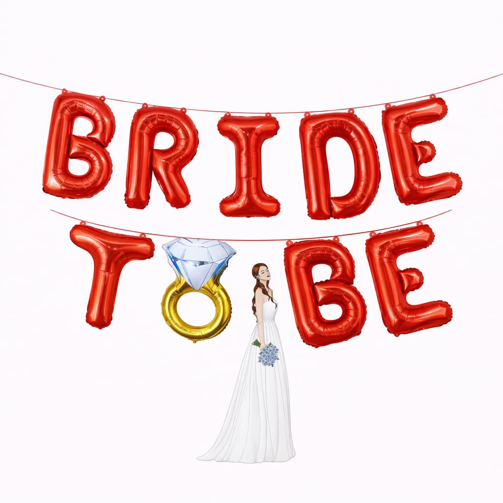 Bride To Be Foil Balloons Set for Bridal Shower Parties, Wedding Celebration Decoration Supplies