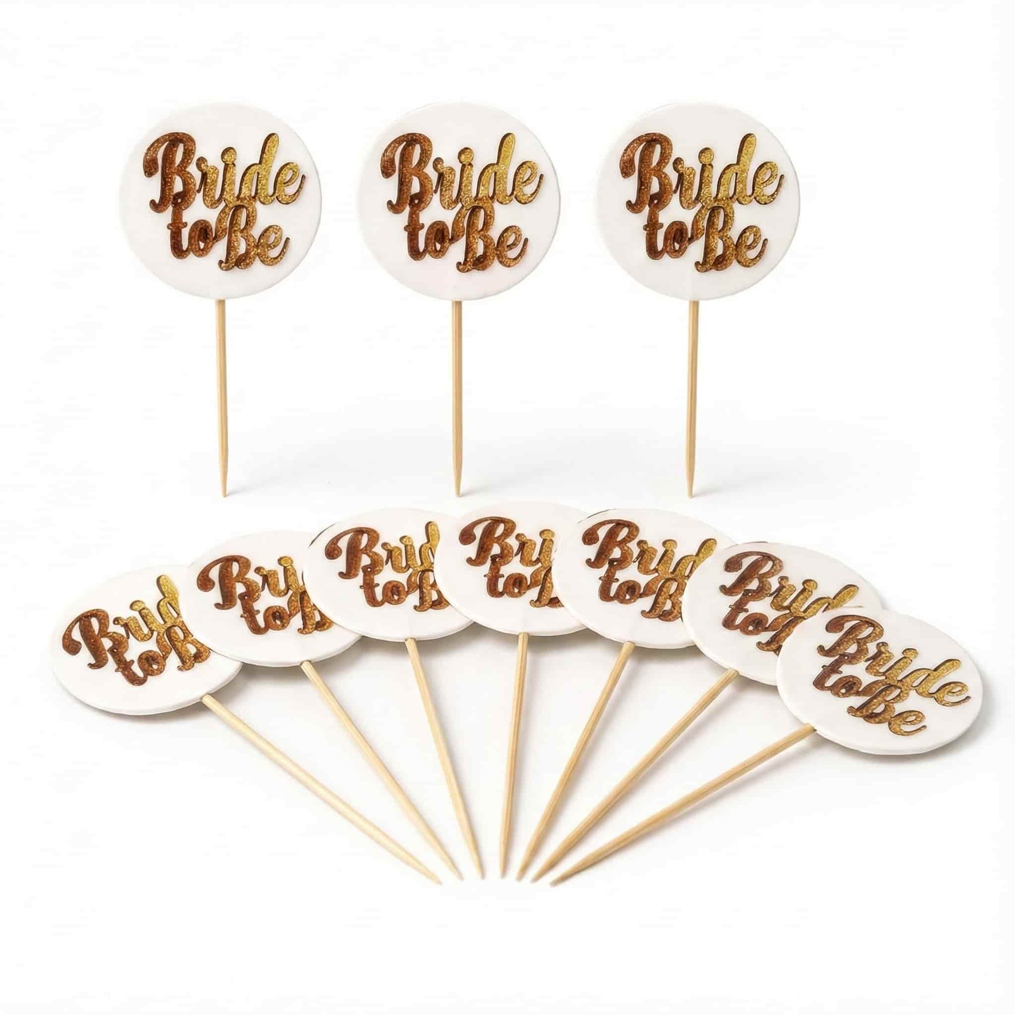 Bride To Be Cake & Cupcake Topper (Pack of 10)