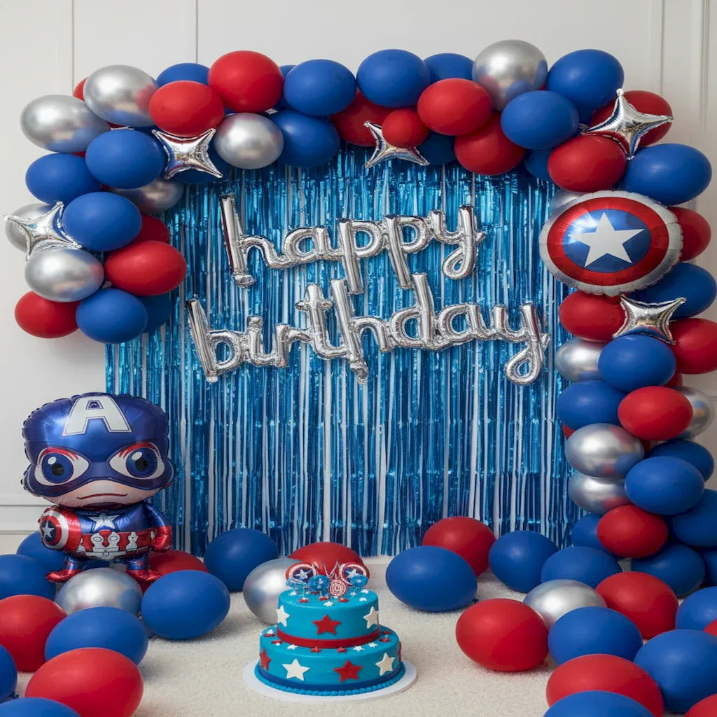 Captain America Birthday Party Decoration Set (49 Pcs) Item#1116