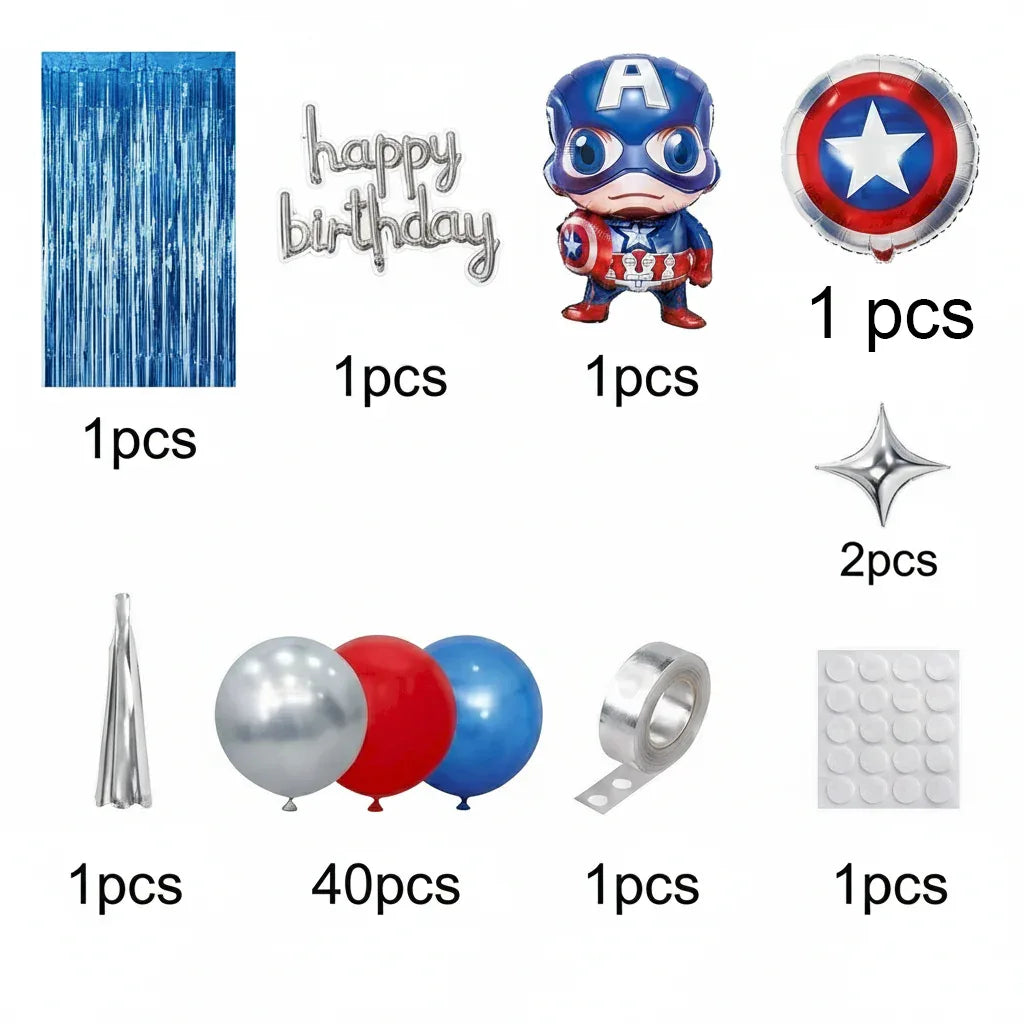 Captain America Birthday Party Decoration Set (49 Pcs) Item#1116