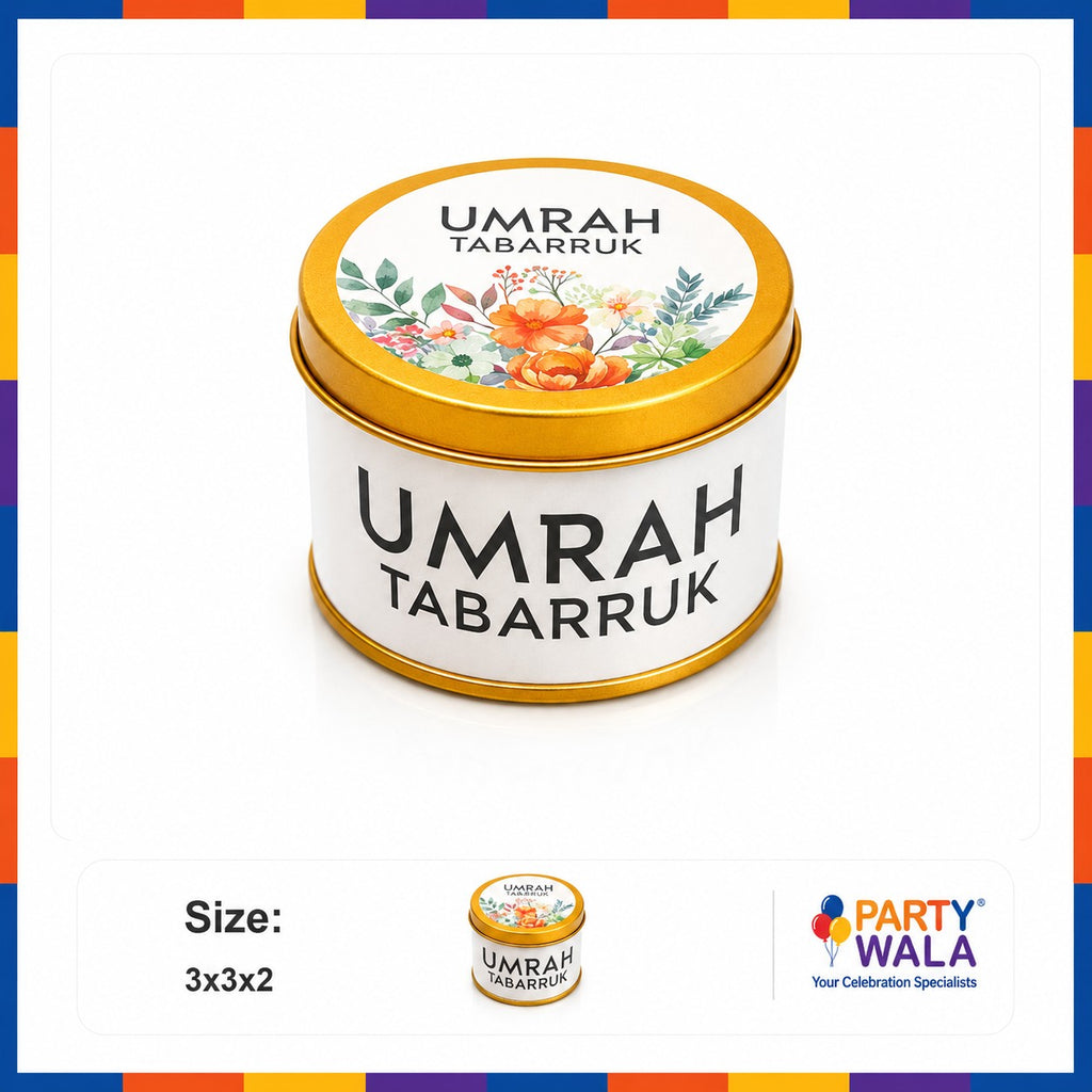 Tin Box Premium Tabarruk Gift – Hajj Mubarak Design (125 g)