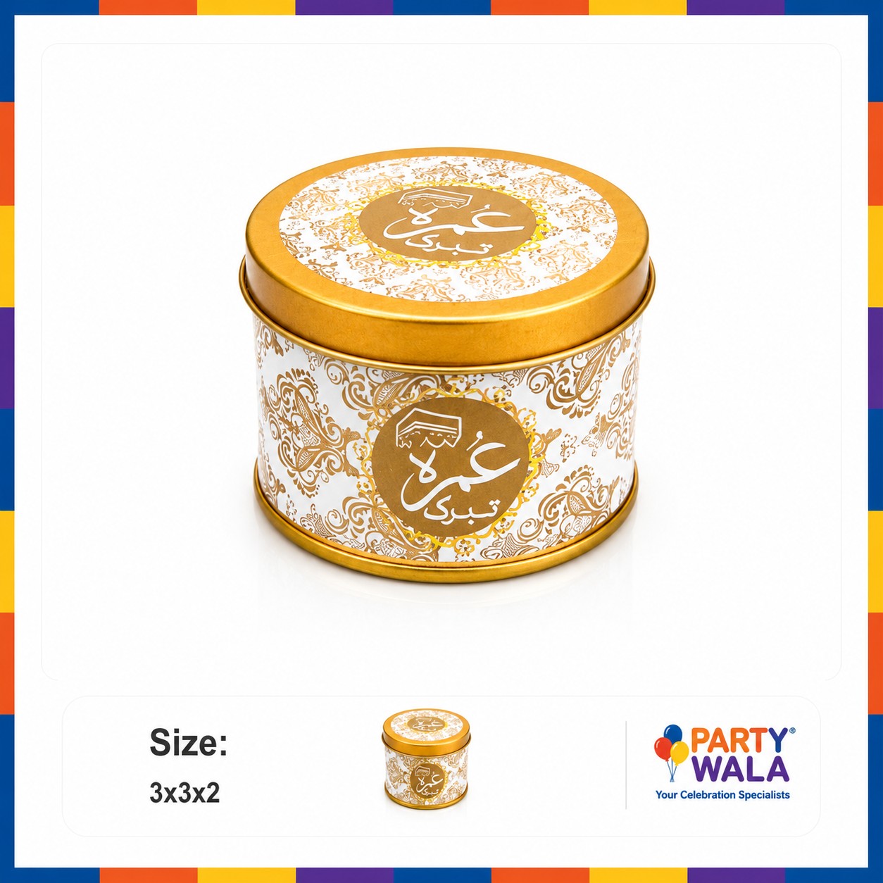 Tin Box Premium Tabarruk Gift – Hajj Mubarak Design (125 g)