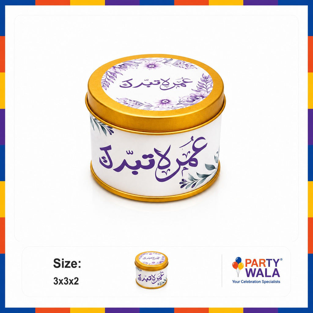 Tin Box Premium Tabarruk Gift – Hajj Mubarak Design (125 g)