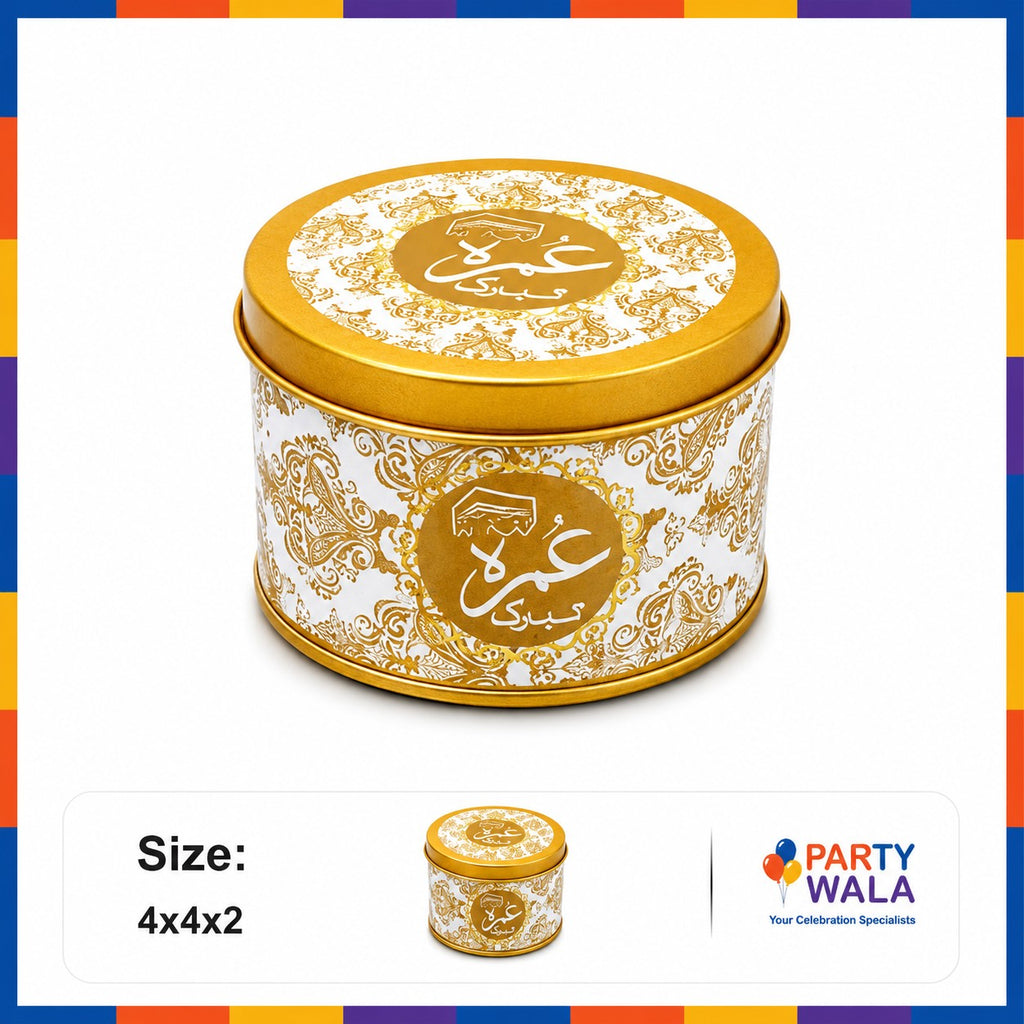 Tin Box Premium Tabarruk Gift – Hajj Mubarak Design (250 g)