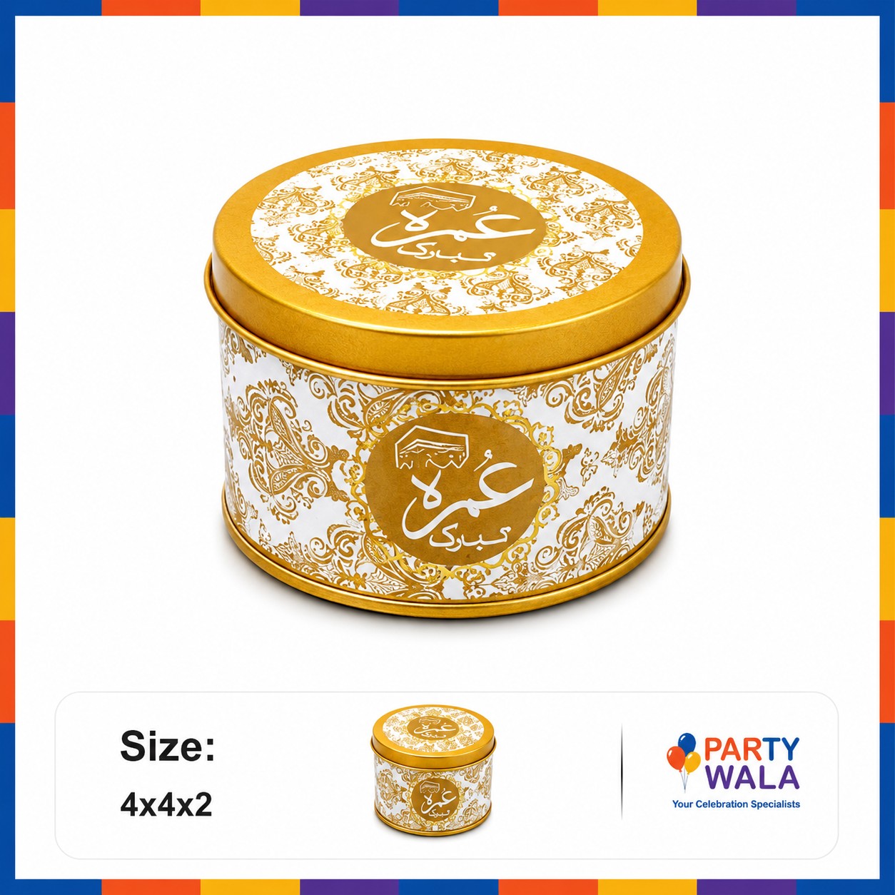 Tin Box Premium Tabarruk Gift – Hajj Mubarak Design (250 g)