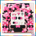 Pink black balloon garland kit