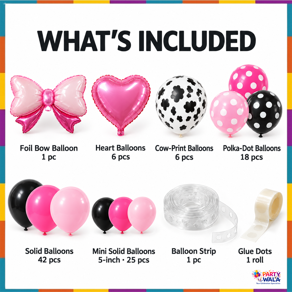 Pink black kit contents