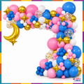 Pink blue gold balloon garland kit