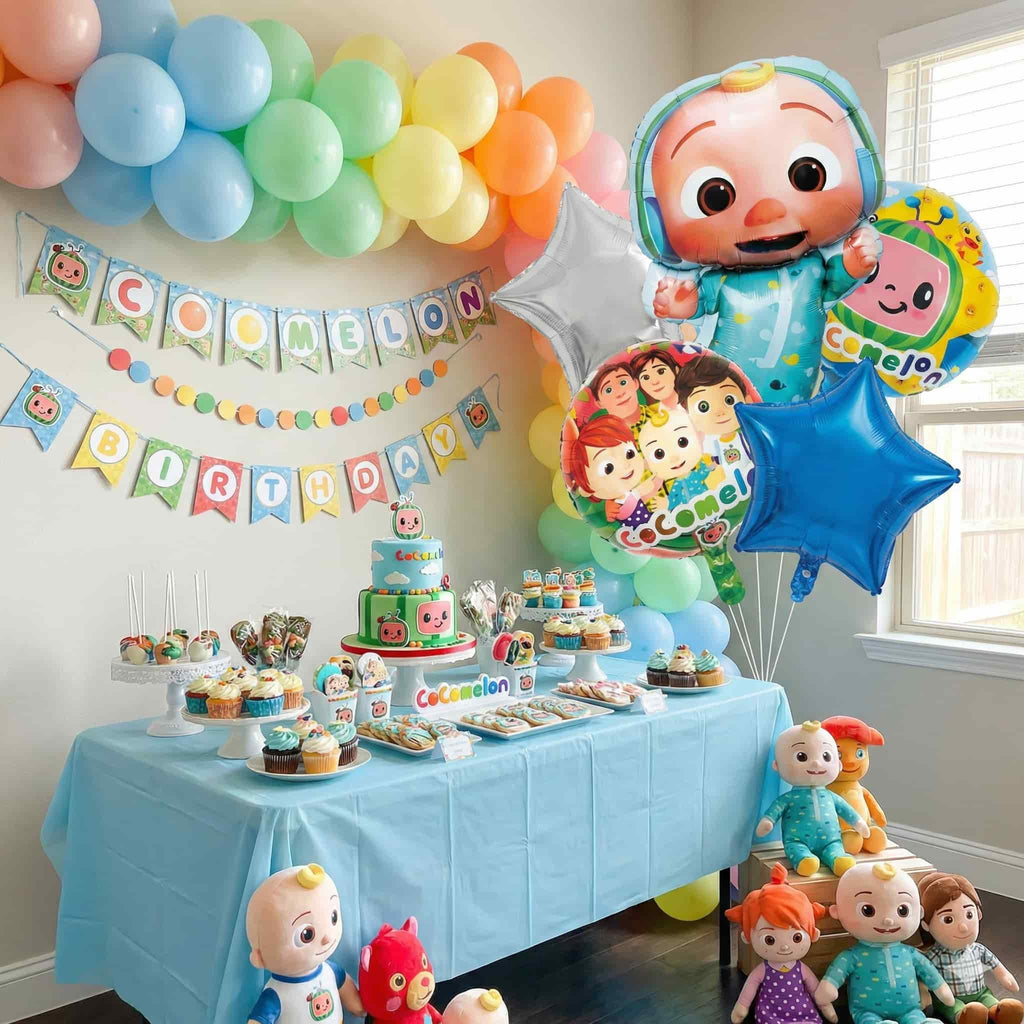 5pcs/set Cocomelon Theme JJ Boy Foil Balloons For Birthday Party Decoration and Celebration
