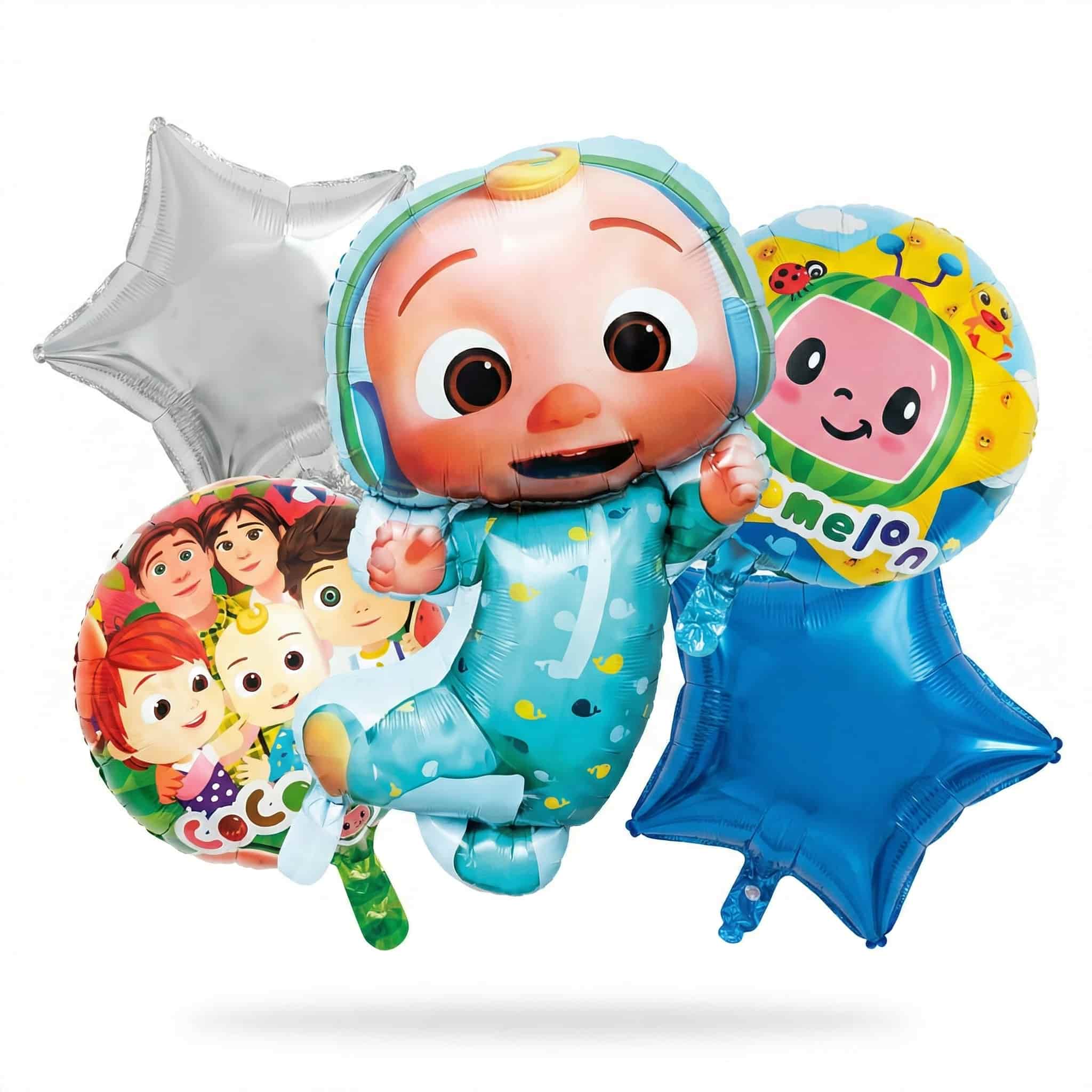 5pcs/set Cocomelon Theme JJ Boy Foil Balloons For Birthday Party Decoration and Celebration