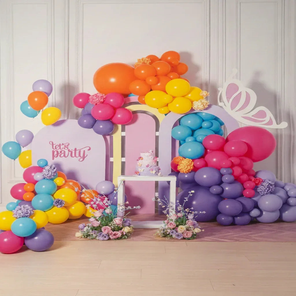 Colorful Garden Party Birthday theme Decoration Set (80 Pcs) - Party Wala