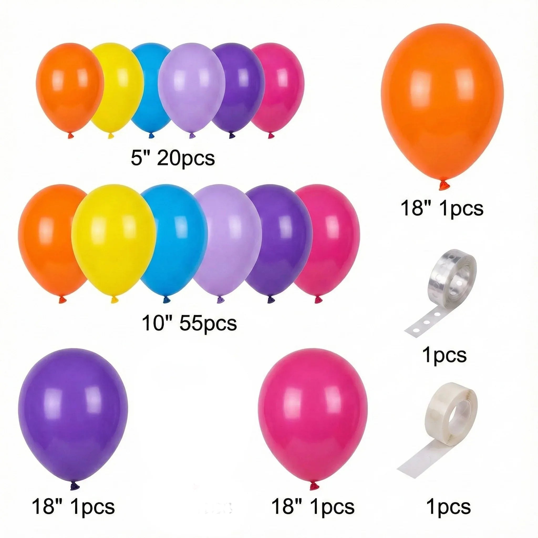 Colorful Garden Party Birthday theme Decoration Set (80 Pcs) - Party Wala