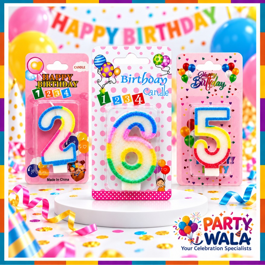 Happy Birthday Cake Number Candles for Party Kids