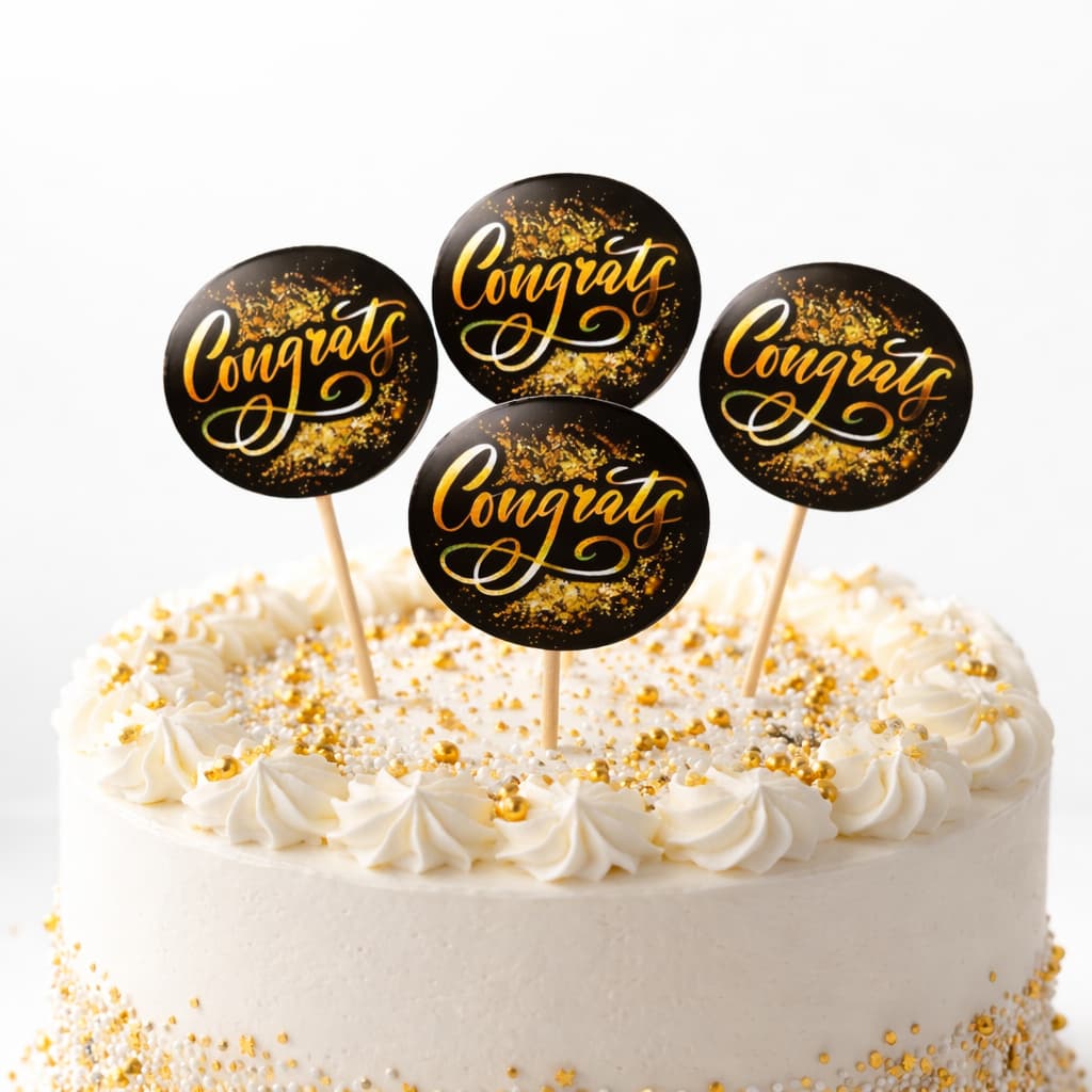 Congrats Cake & Cupcake Toppers (Pack of 10)
